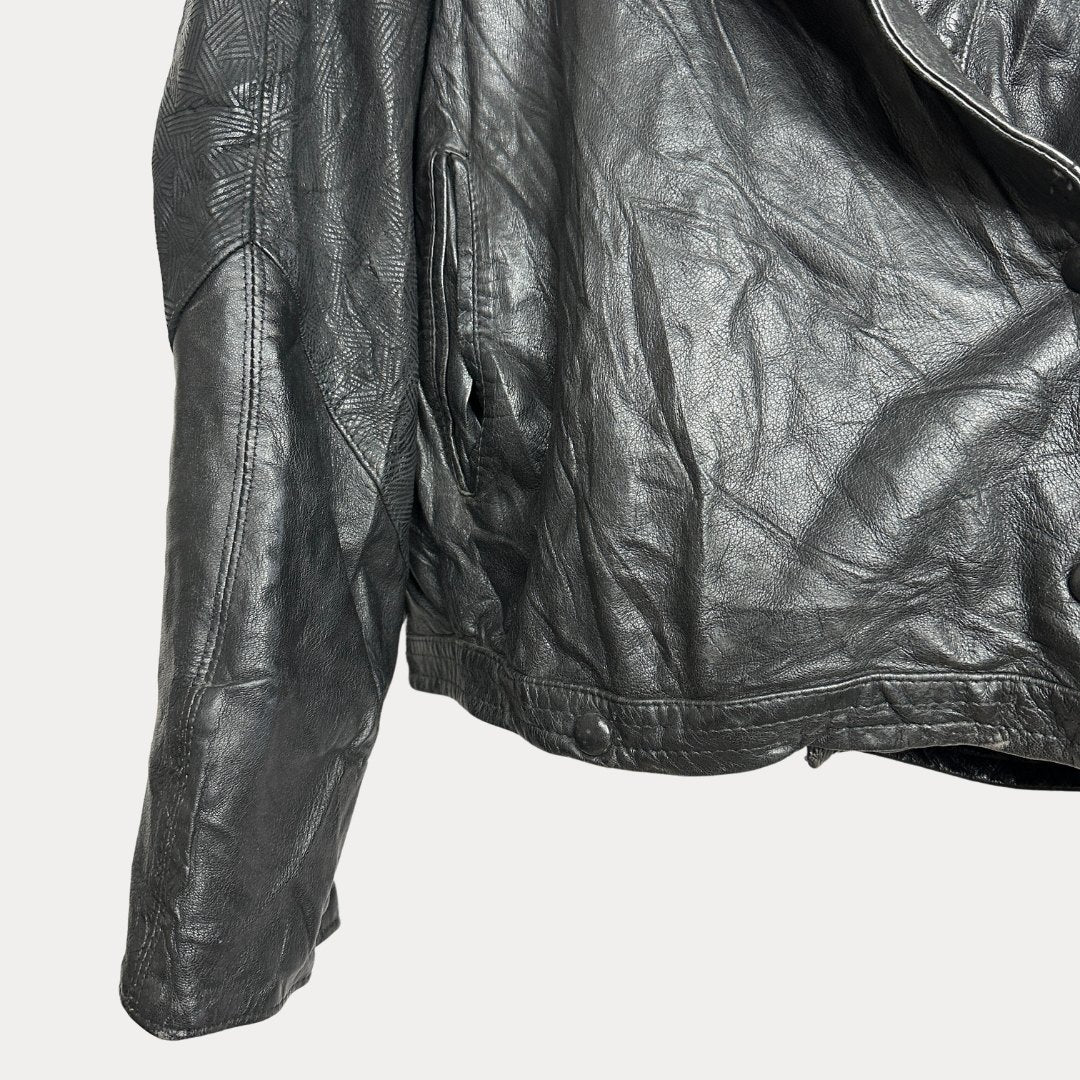 Vintage Carbon Genuine Leather Jacket - Funkify