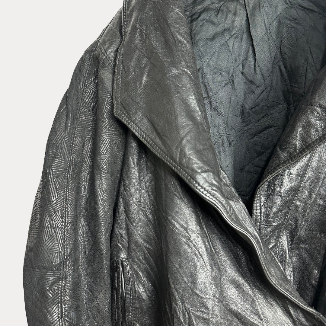 Vintage Carbon Genuine Leather Jacket - Funkify