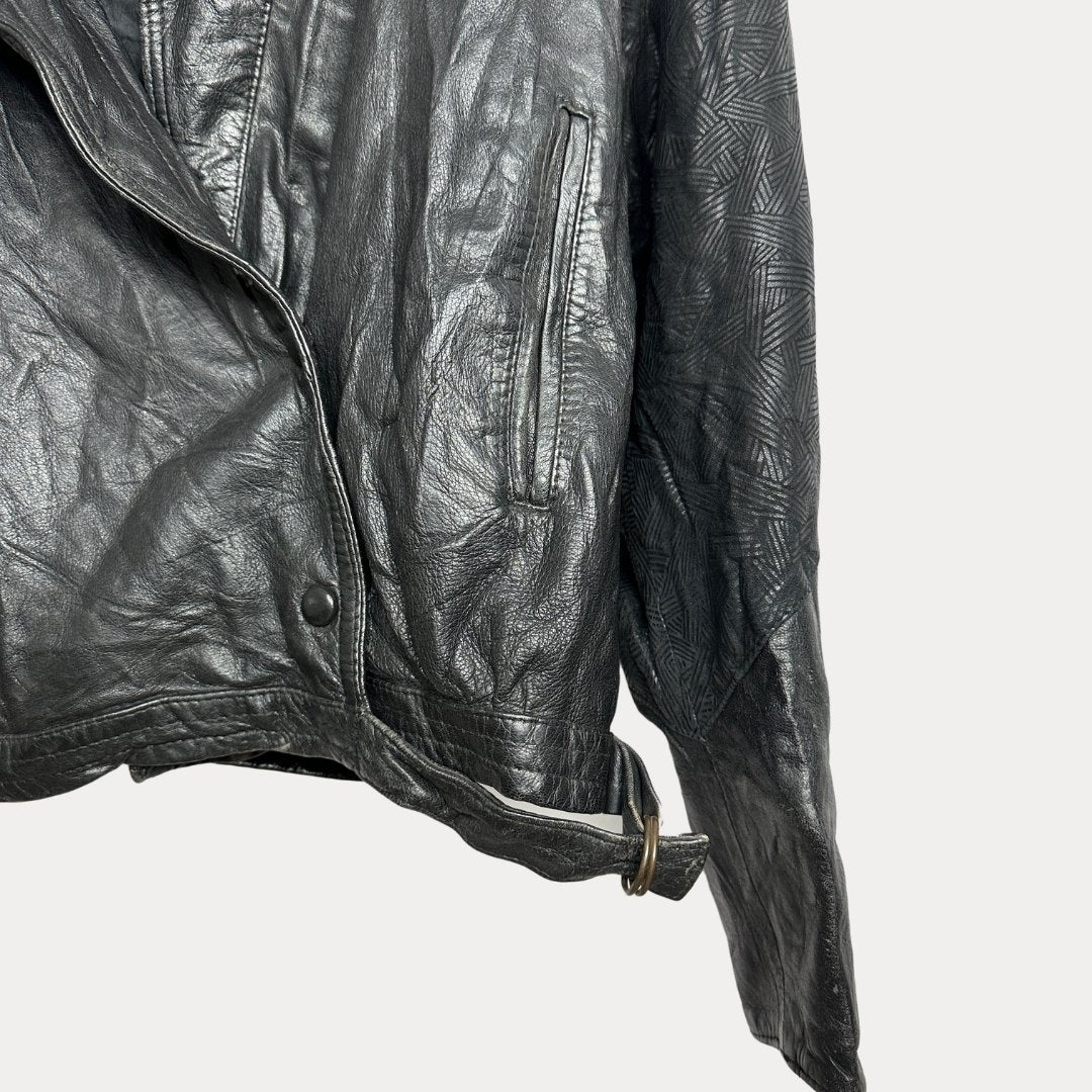 Vintage Carbon Genuine Leather Jacket - Funkify