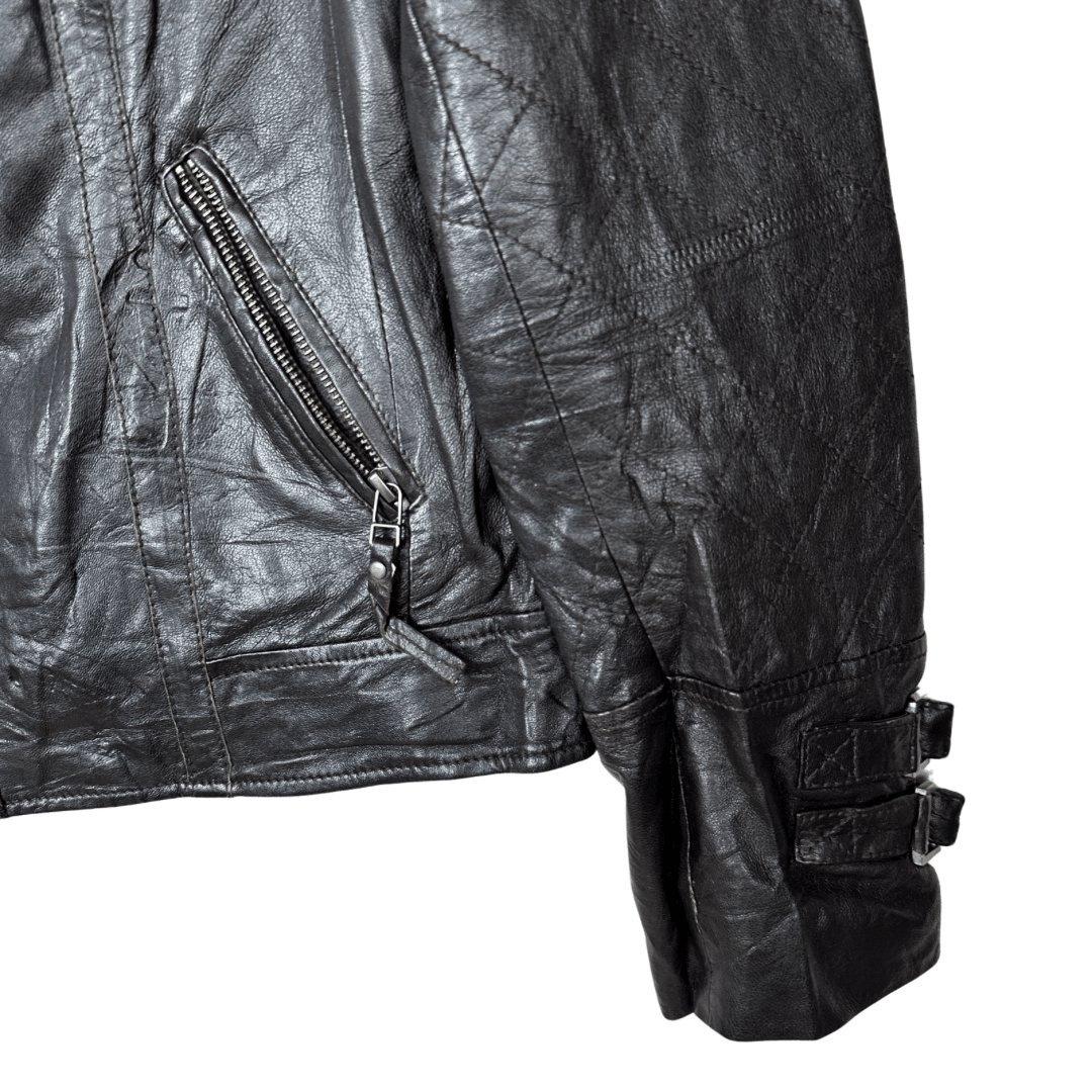 Vintage Caroll Genuine Leather Dark Brown Women's Jacket - Funkify
