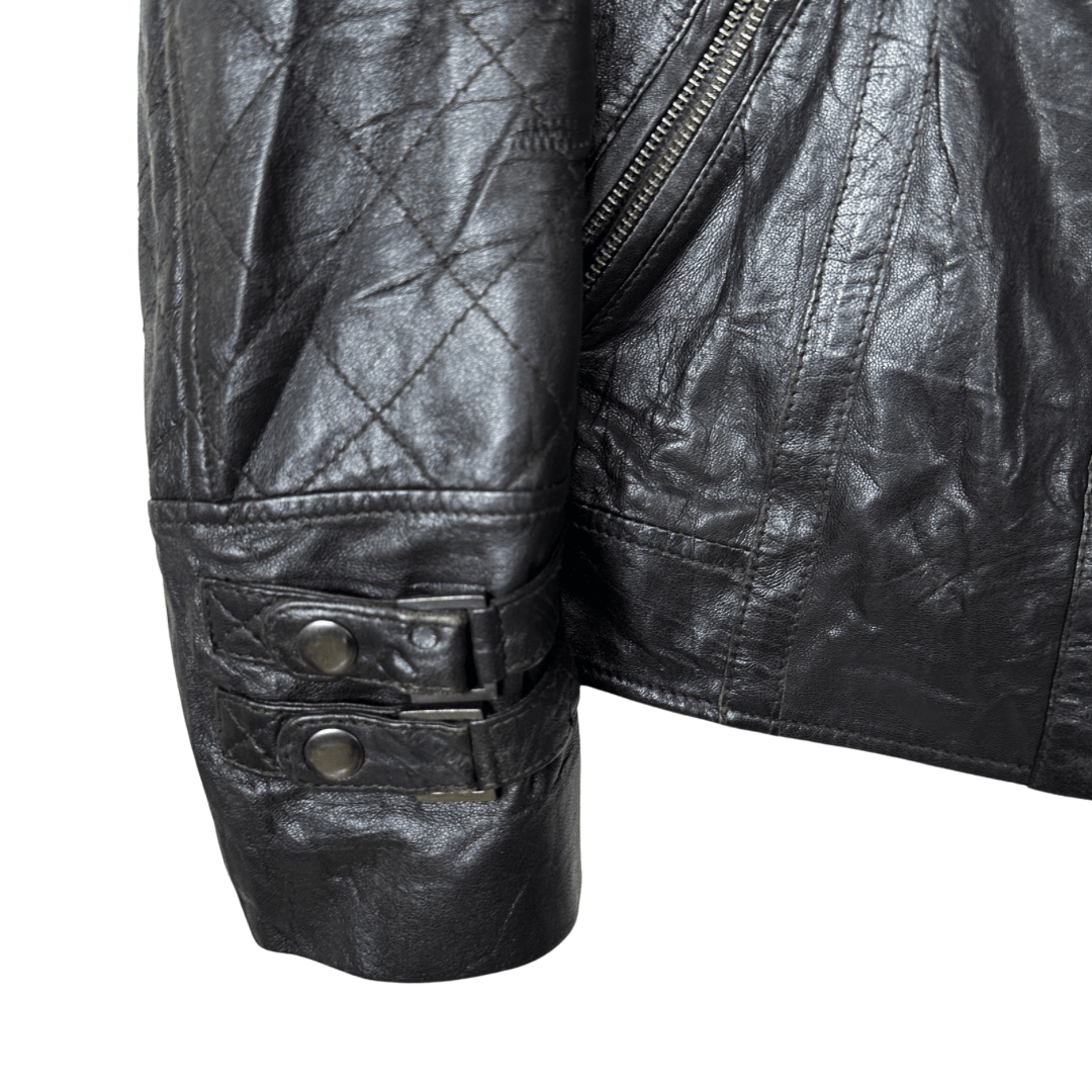 Vintage Caroll Genuine Leather Dark Brown Women's Jacket - Funkify