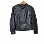 Vintage Caroll Genuine Leather Dark Brown Women's Jacket - Funkify