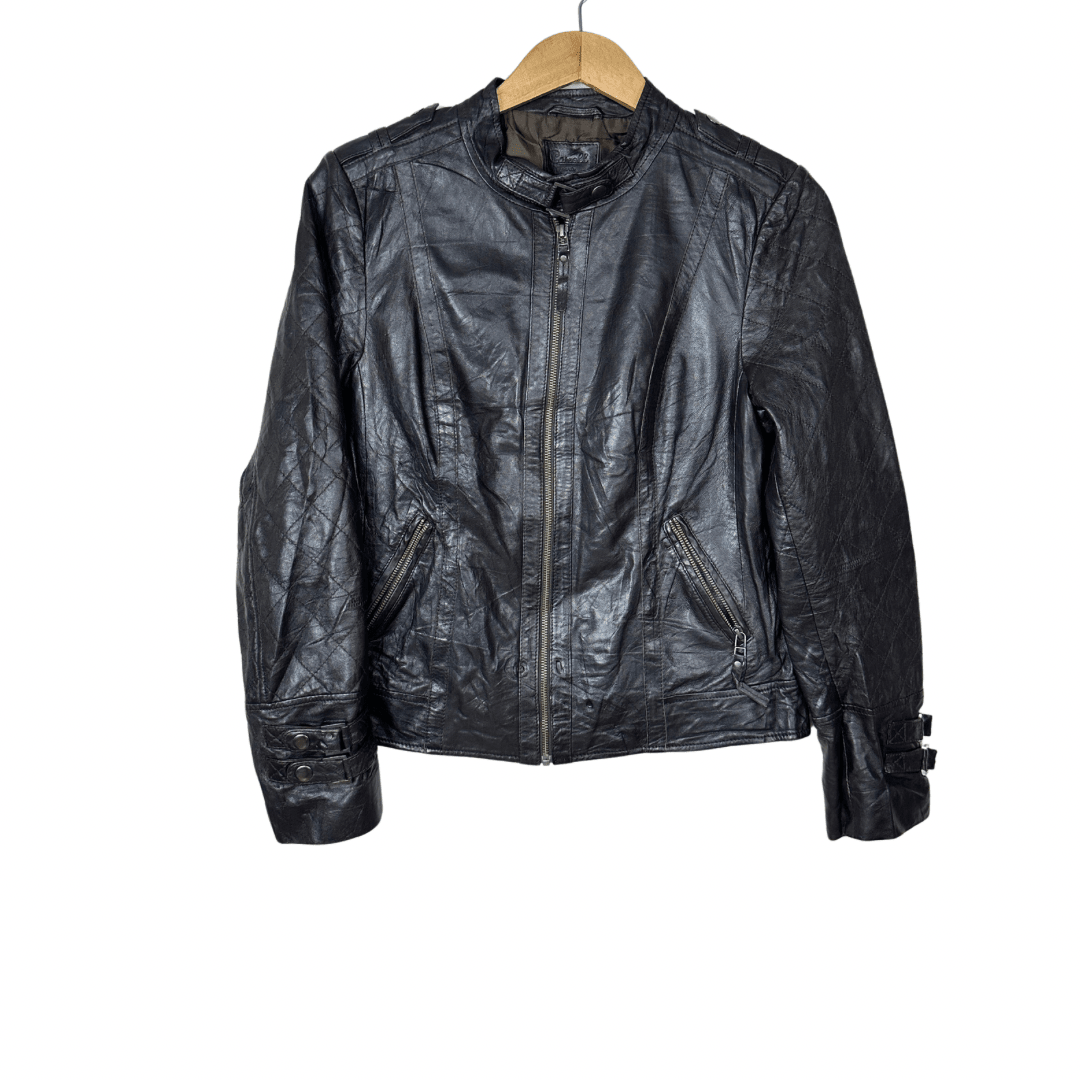 Vintage Caroll Genuine Leather Dark Brown Women's Jacket - Funkify