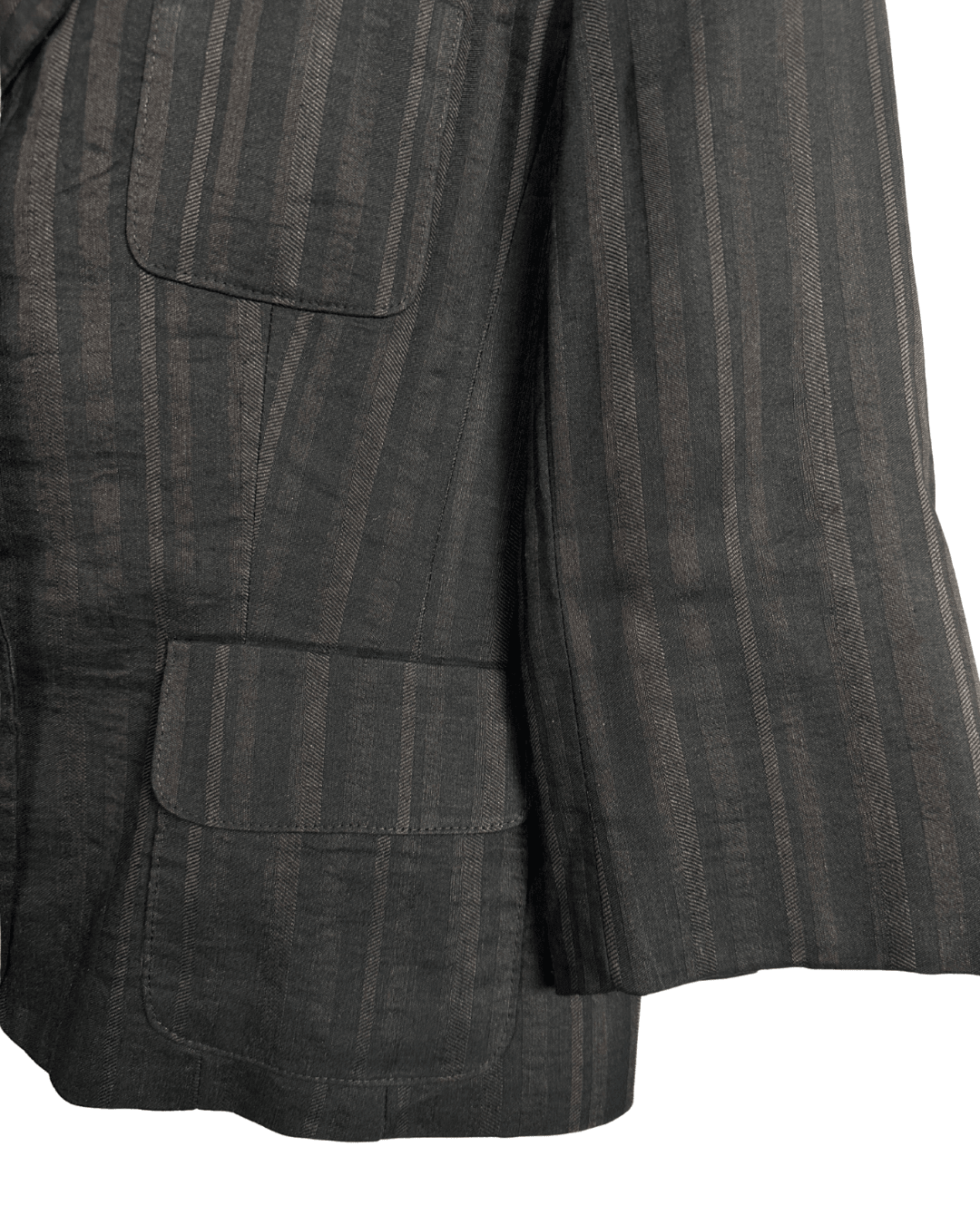 Vintage Caroll Linen Blend Brown Striped Women's Blazer - Funkify