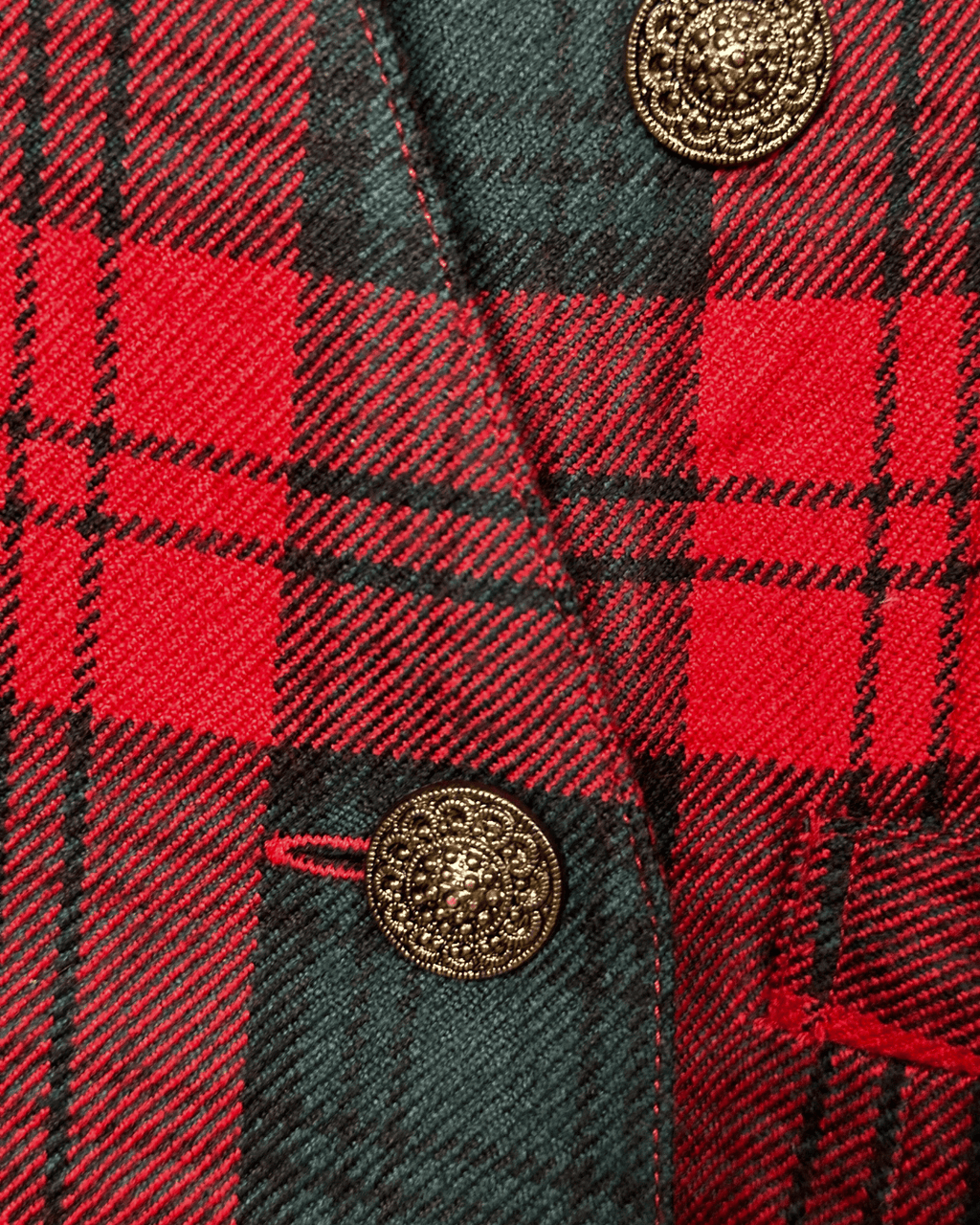 Vintage Cassidy Plaid Double - Breasted Blazer - Funkify