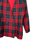 Vintage Cassidy Plaid Double - Breasted Blazer - Funkify