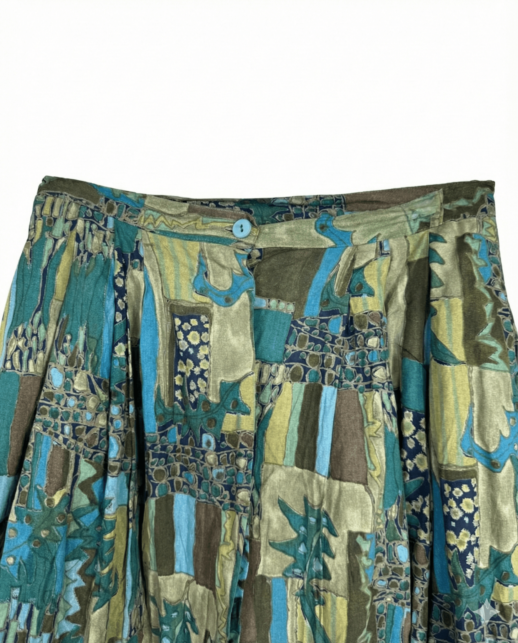 Vintage Catherina Hepfer Button - Front Pleated A - Line Skirt - Funkify