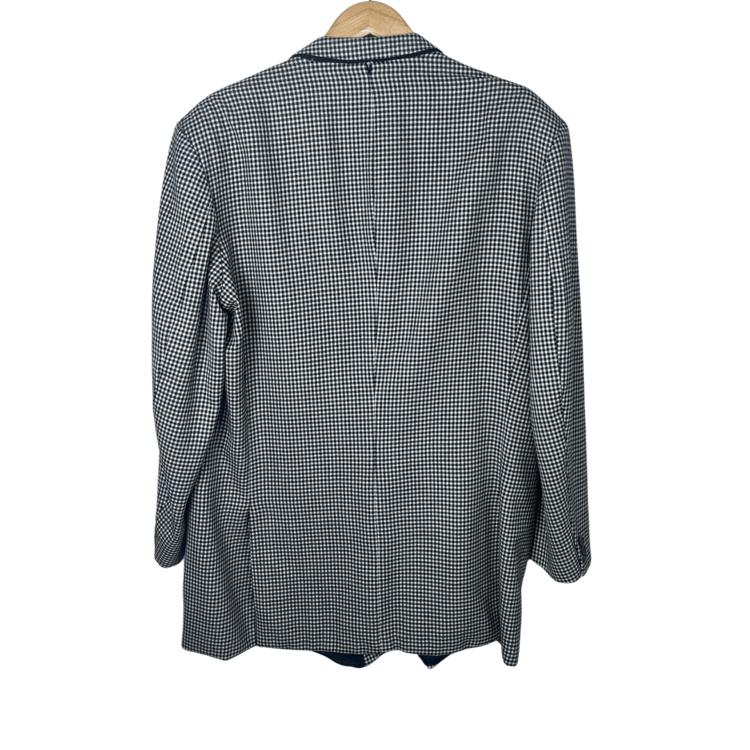 Vintage Checkered Long Blazer XL - Funkify