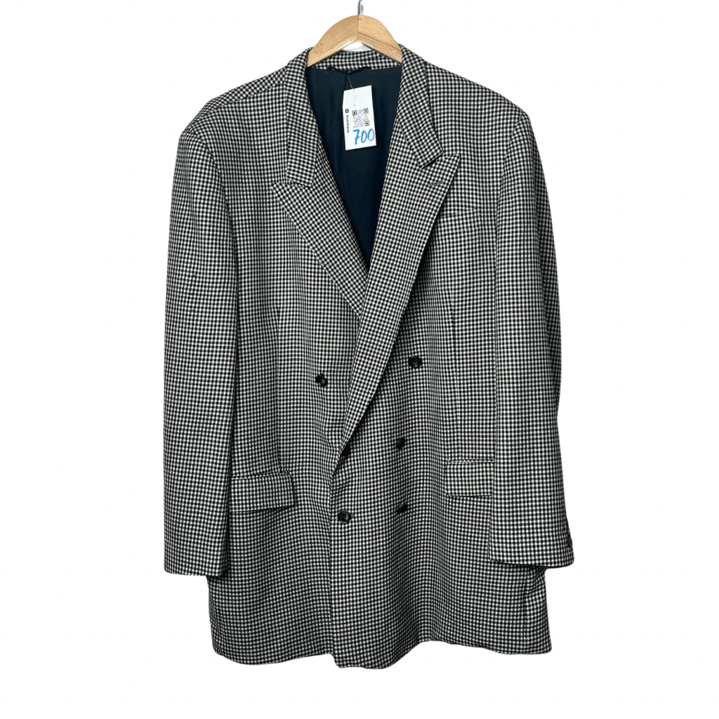 Vintage Checkered Long Blazer XL - Funkify