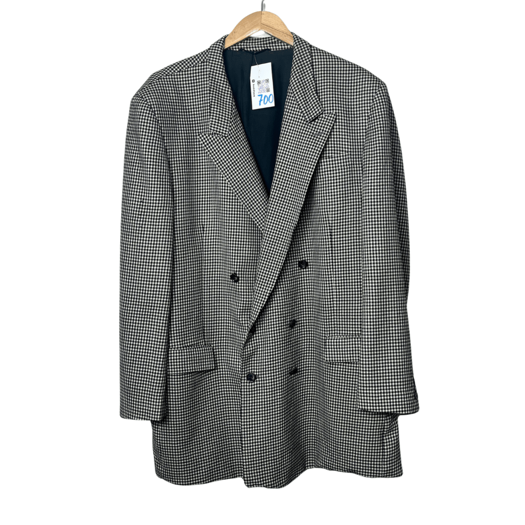 Vintage Checkered Long Blazer XL - Funkify
