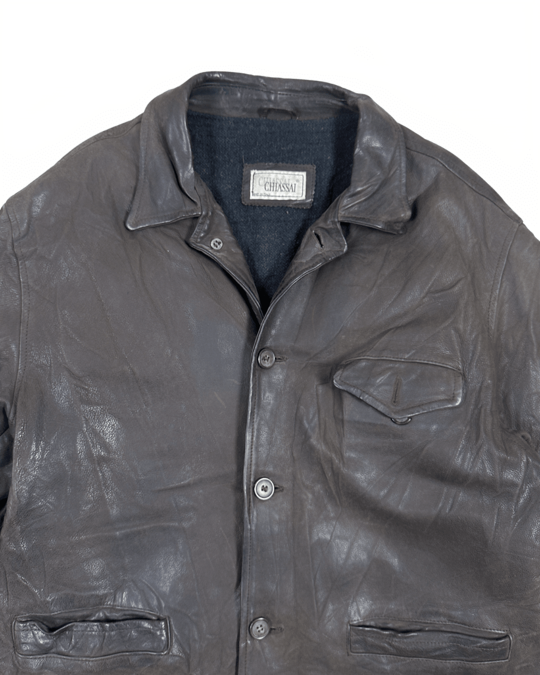Vintage Chiassai Brown Genuine Leather Jacket - Funkify