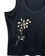 Vintage Christine Laure Tank Top with Embroidered Floral Appliqué - Funkify