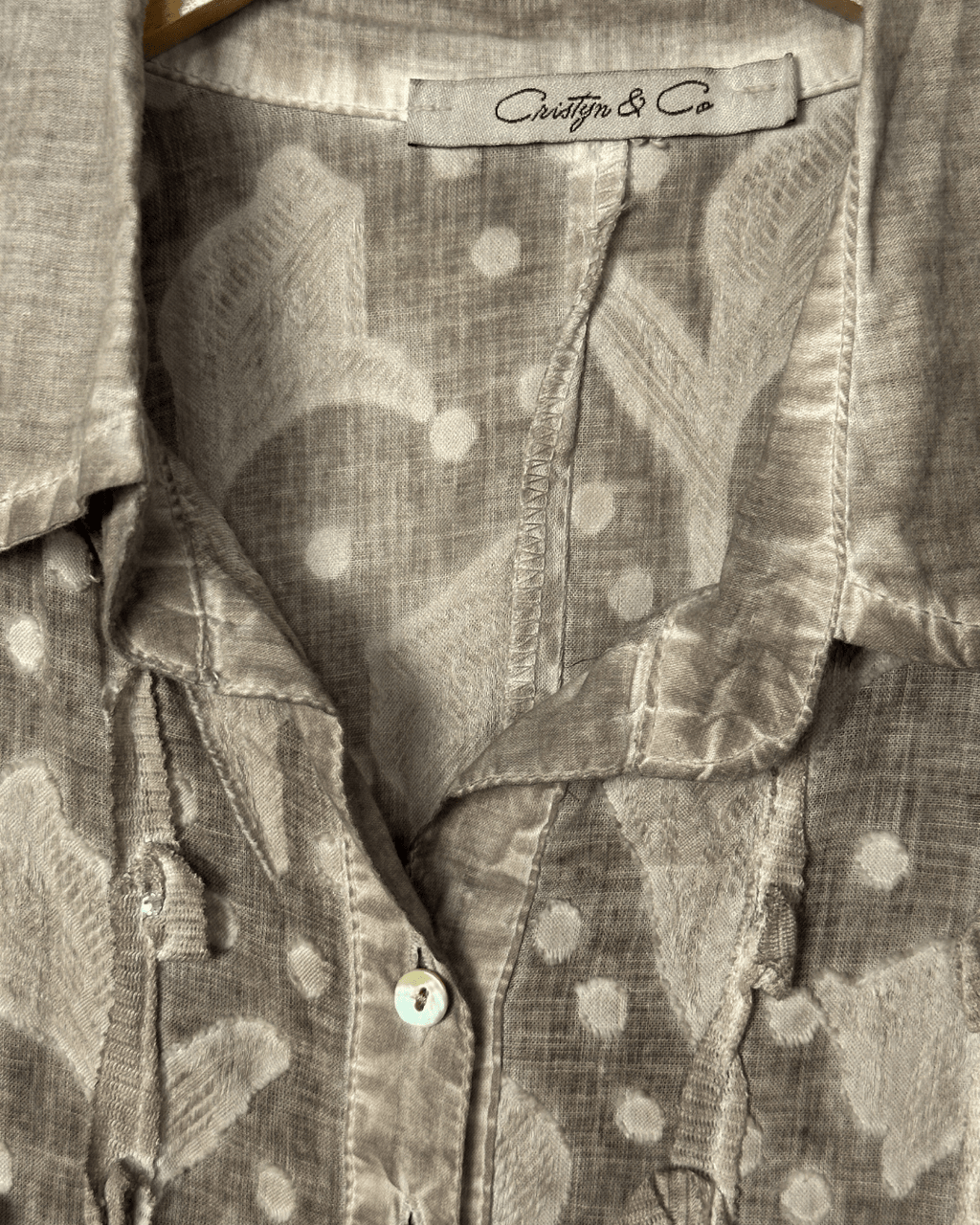 Vintage Christyn & Co Semi - Sheer Button - Up Blouse - Funkify