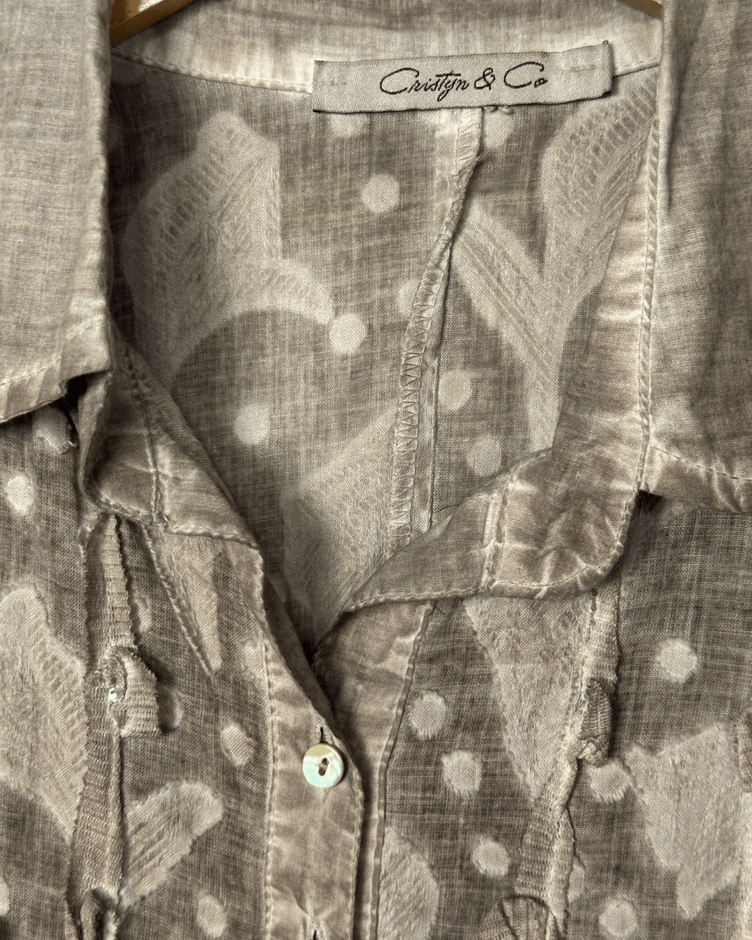 Vintage Christyn & Co Semi - Sheer Button - Up Blouse - Funkify