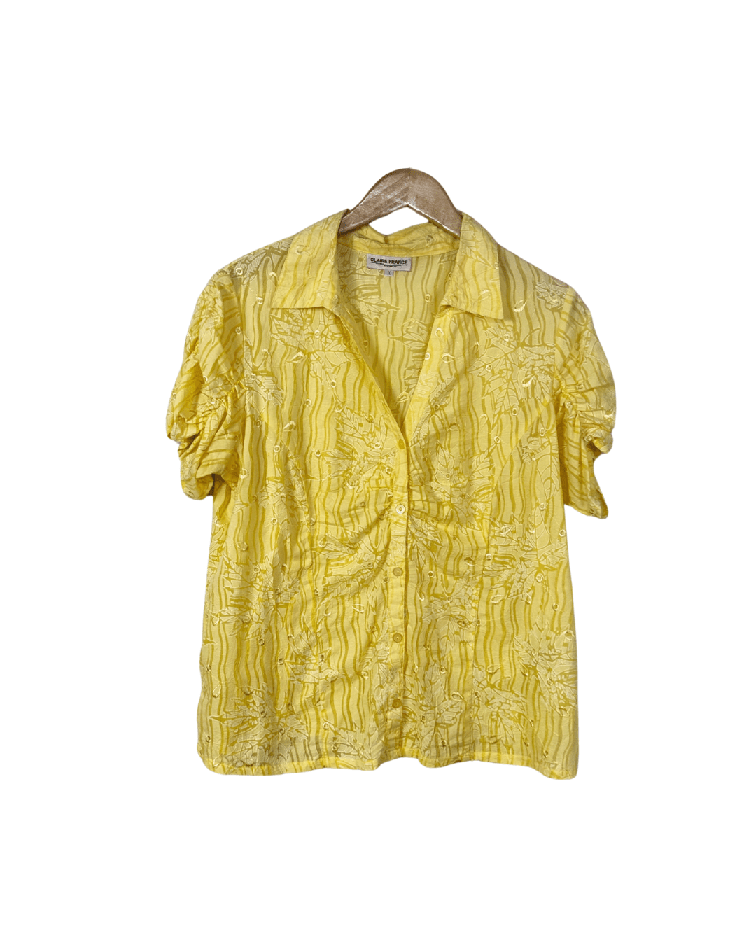 Vintage Claire France Textured Embroidered Shirt - Women's XL - Funkify