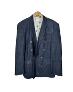 Vintage Coarse Pure Silk Double Breasted Blazer - Funkify