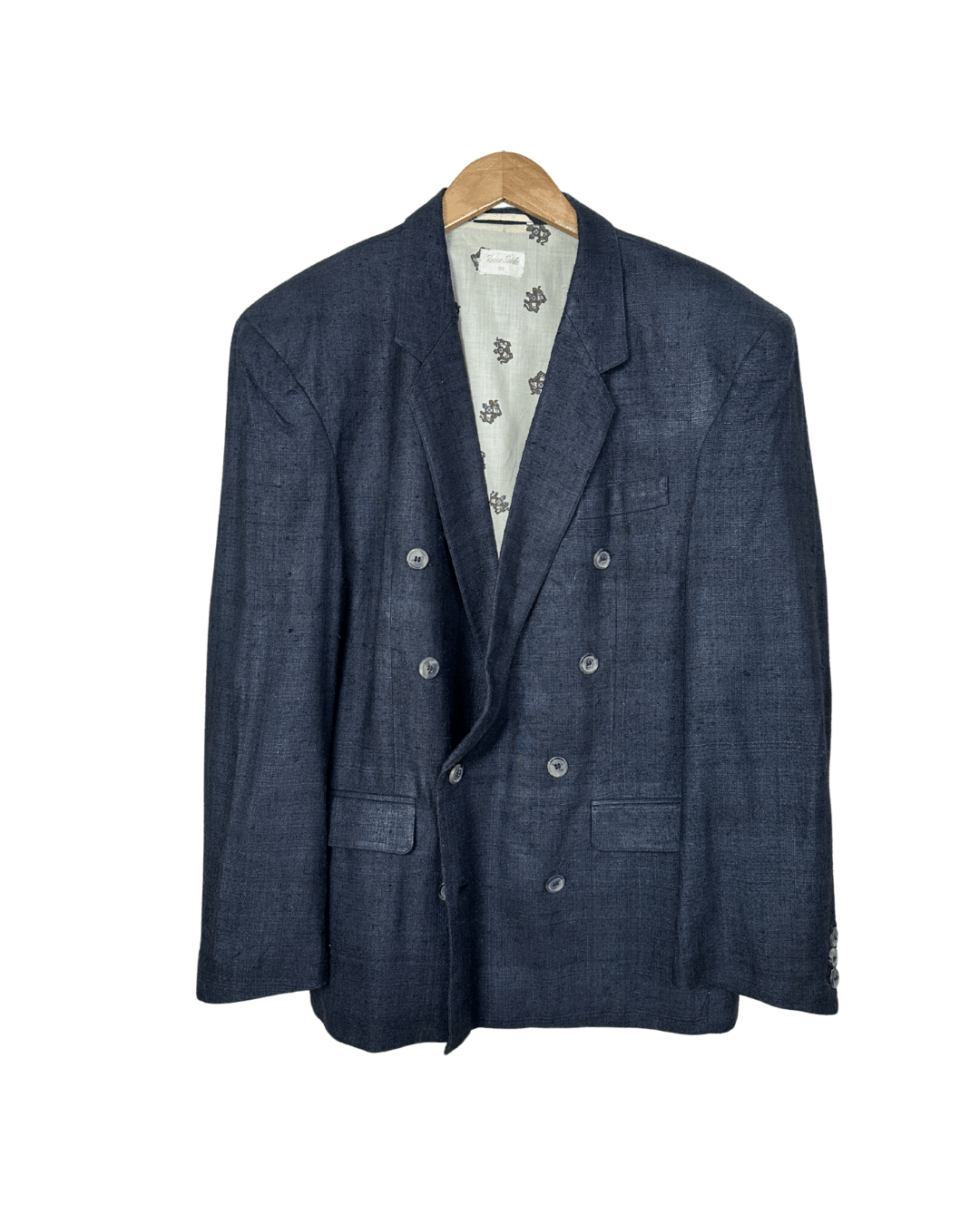 Vintage Coarse Pure Silk Double Breasted Blazer - Funkify