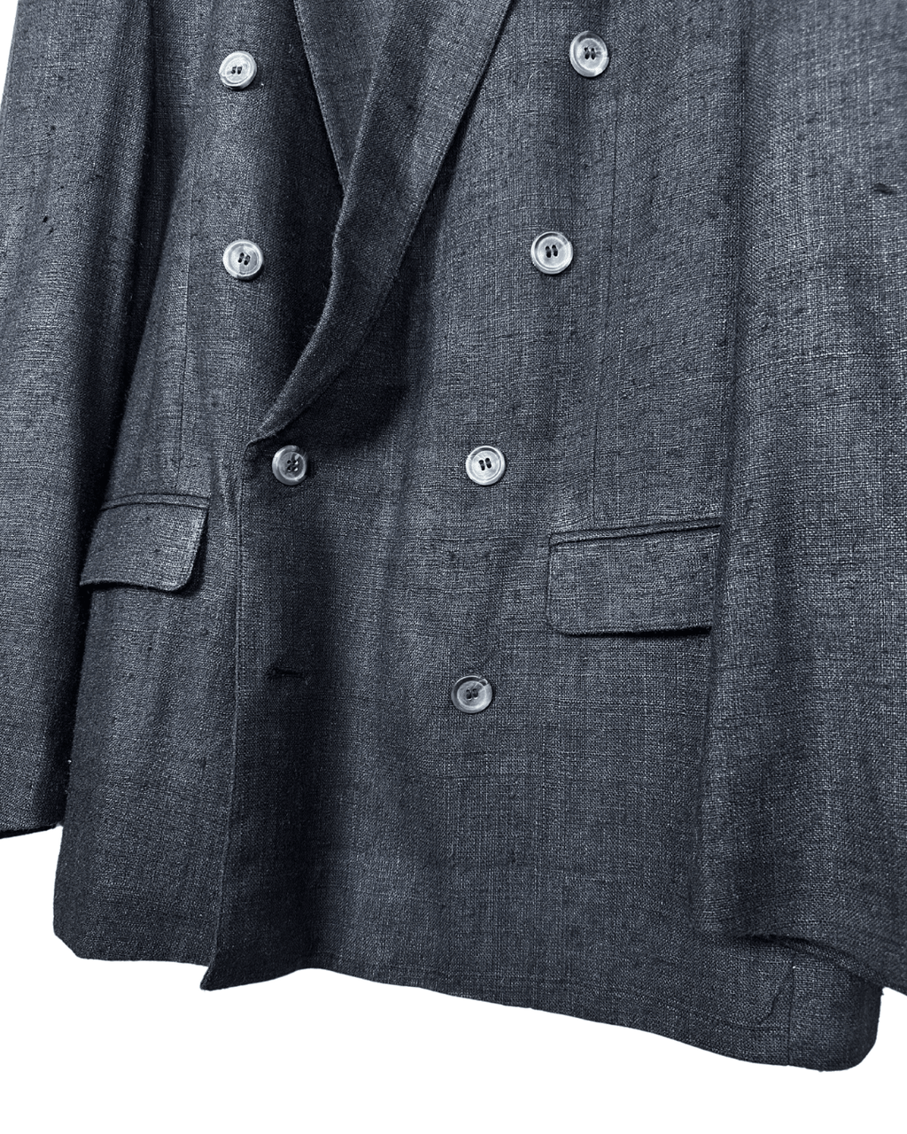 Vintage Coarse Pure Silk Double Breasted Blazer - Funkify