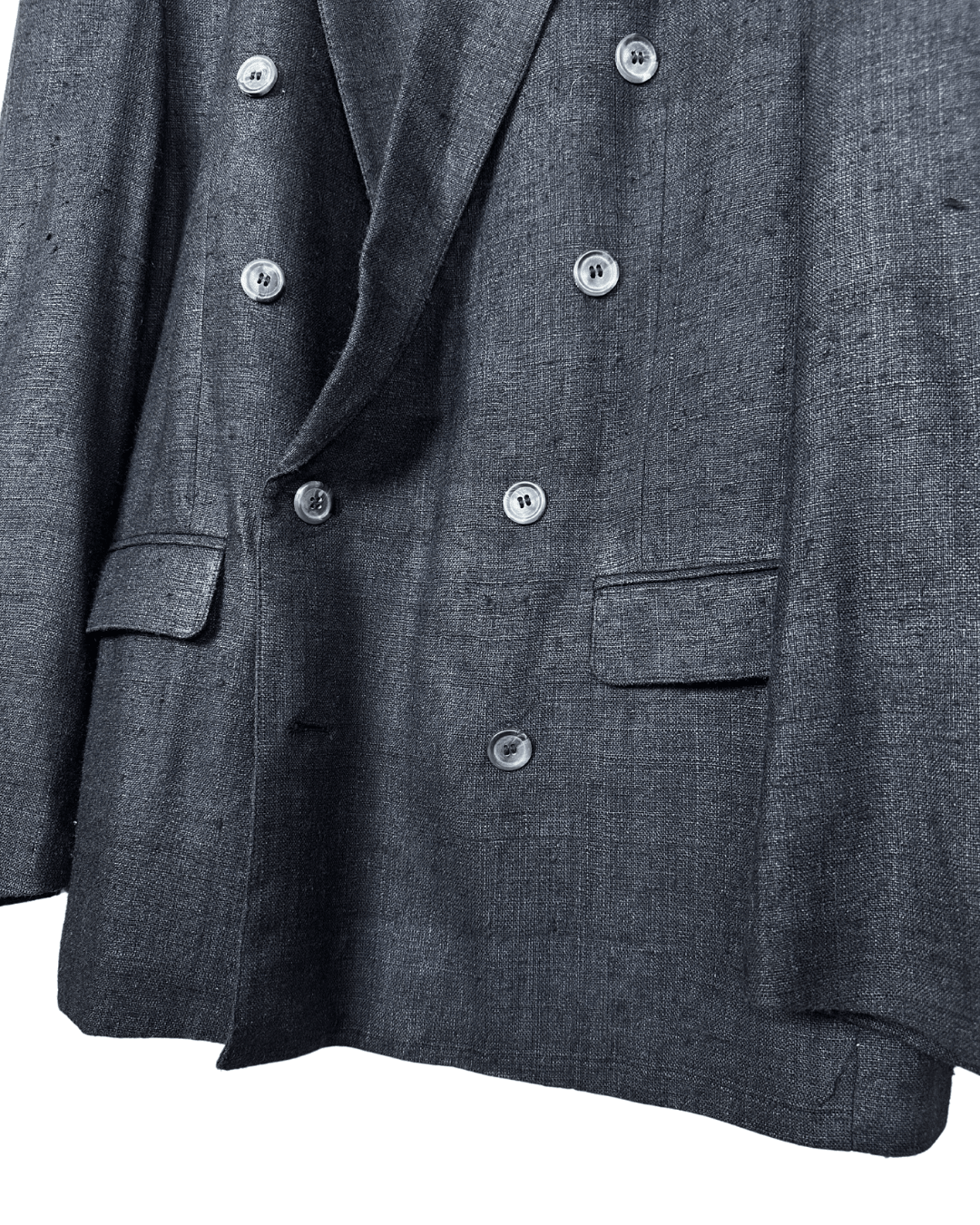 Vintage Coarse Pure Silk Double Breasted Blazer - Funkify
