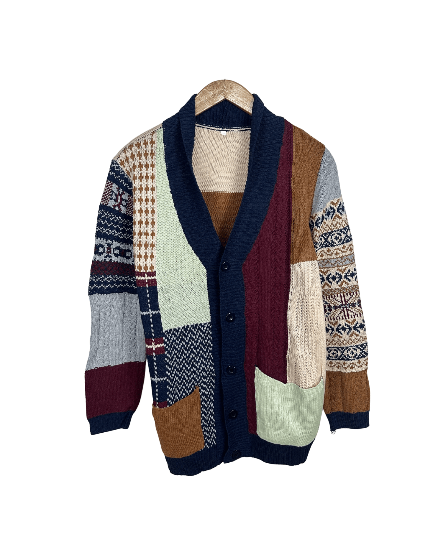 Vintage Colorblock Cardigan Large - Funkify