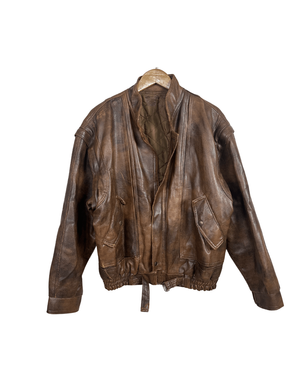 Vintage Convertible 2 - in - 1 Genuine Leather Jacket & Vest - Funkify