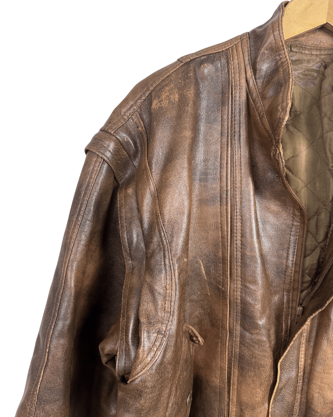 Vintage Convertible 2 - in - 1 Genuine Leather Jacket & Vest - Funkify
