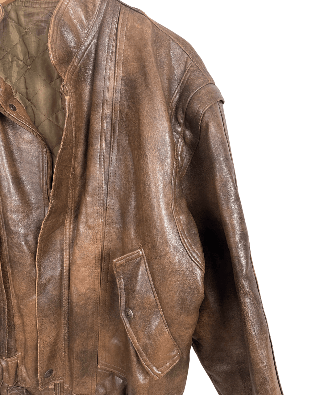 Vintage Convertible 2 - in - 1 Genuine Leather Jacket & Vest - Funkify
