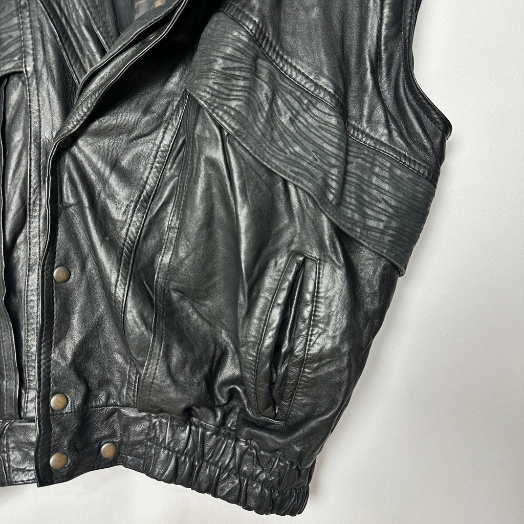 Vintage Convertible 2in1 Genuine Leather Jacket & Vest Large - Funkify