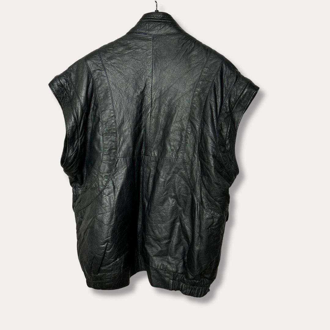 Vintage Convertible 2in1 Genuine Leather Jacket & Vest Large - Funkify