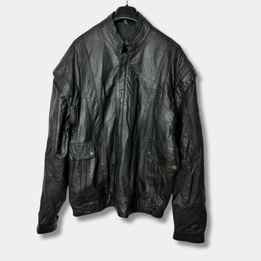 Vintage Convertible 2in1 Genuine Leather Jacket & Vest Large - Funkify