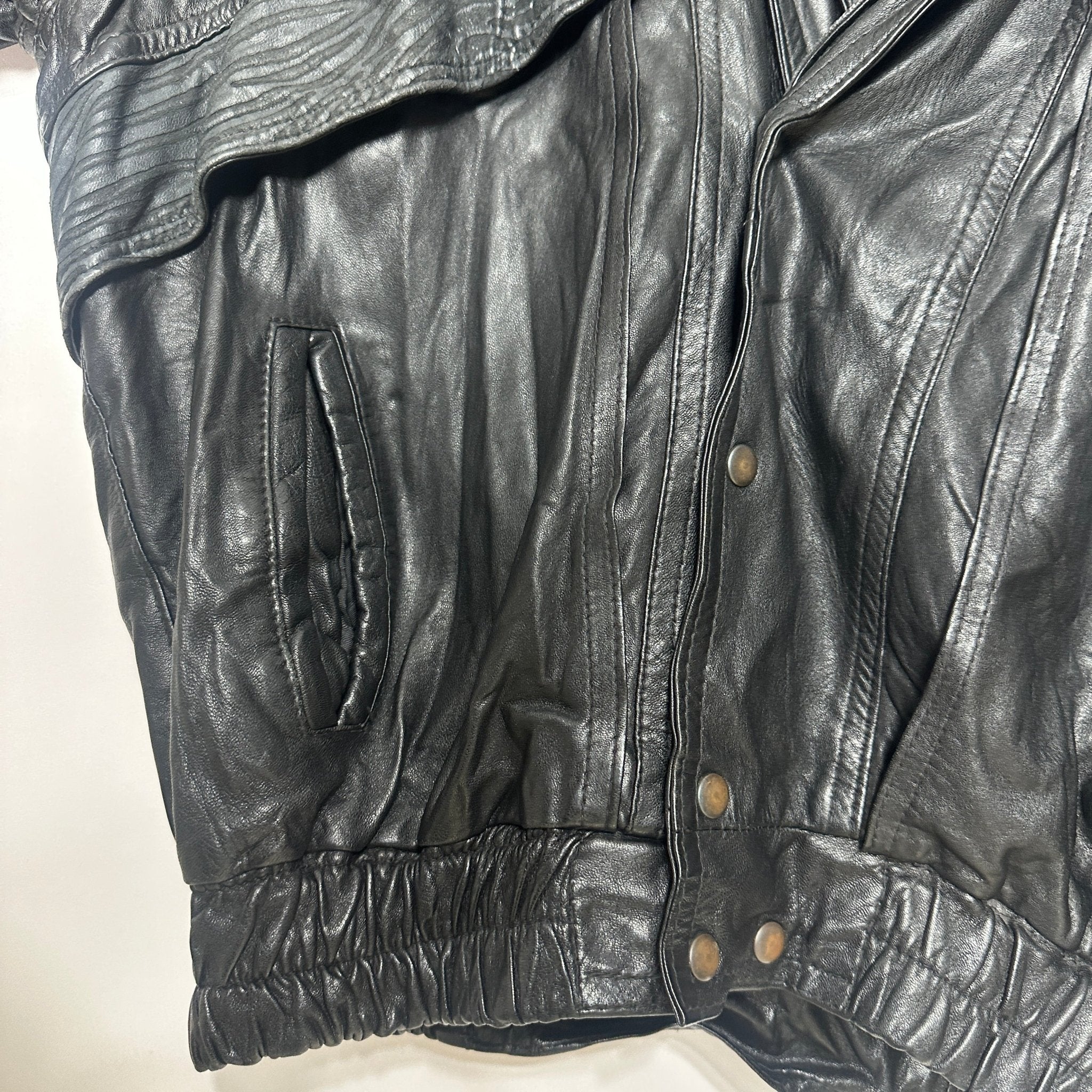 Vintage Convertible 2in1 Genuine Leather Jacket & Vest Large - Funkify