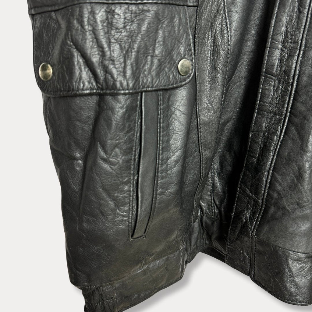Vintage Convertible 2in1 Genuine Leather Jacket & Vest Large - Funkify