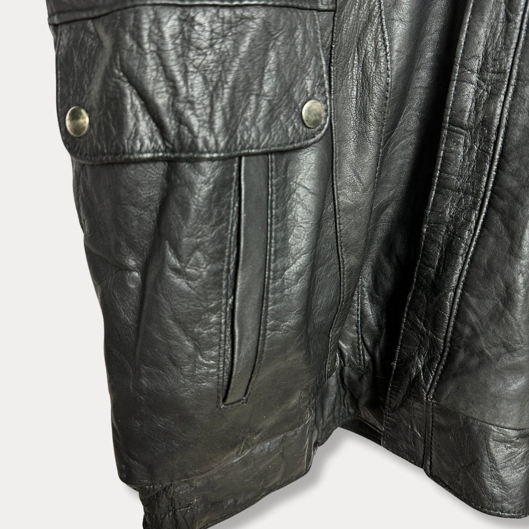 Vintage Convertible 2in1 Genuine Leather Jacket & Vest Large - Funkify