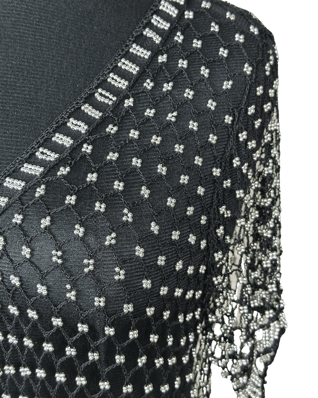 Vintage Crochet Beaded Cardigan Top - Funkify