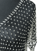 Vintage Crochet Beaded Cardigan Top - Funkify