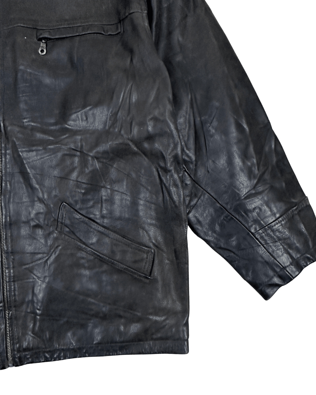 Vintage Dark Brown Genuine Leather Jacket XL - Funkify