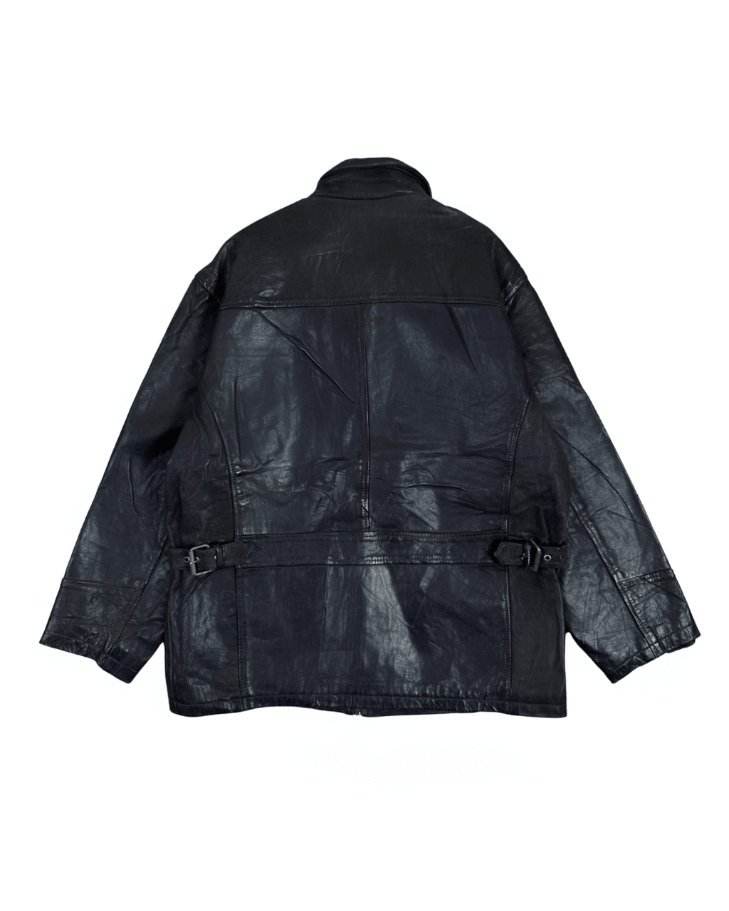 Vintage Dark Brown Genuine Leather Jacket XL - Funkify