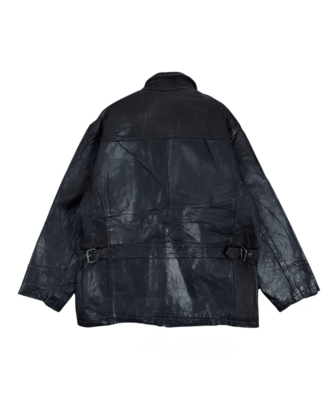 Vintage Dark Brown Genuine Leather Jacket XL - Funkify