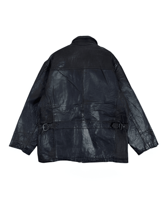 Vintage Dark Brown Genuine Leather Jacket XL - Funkify