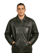 Vintage Dark Brown Genuine Leather Jacket XL - Funkify