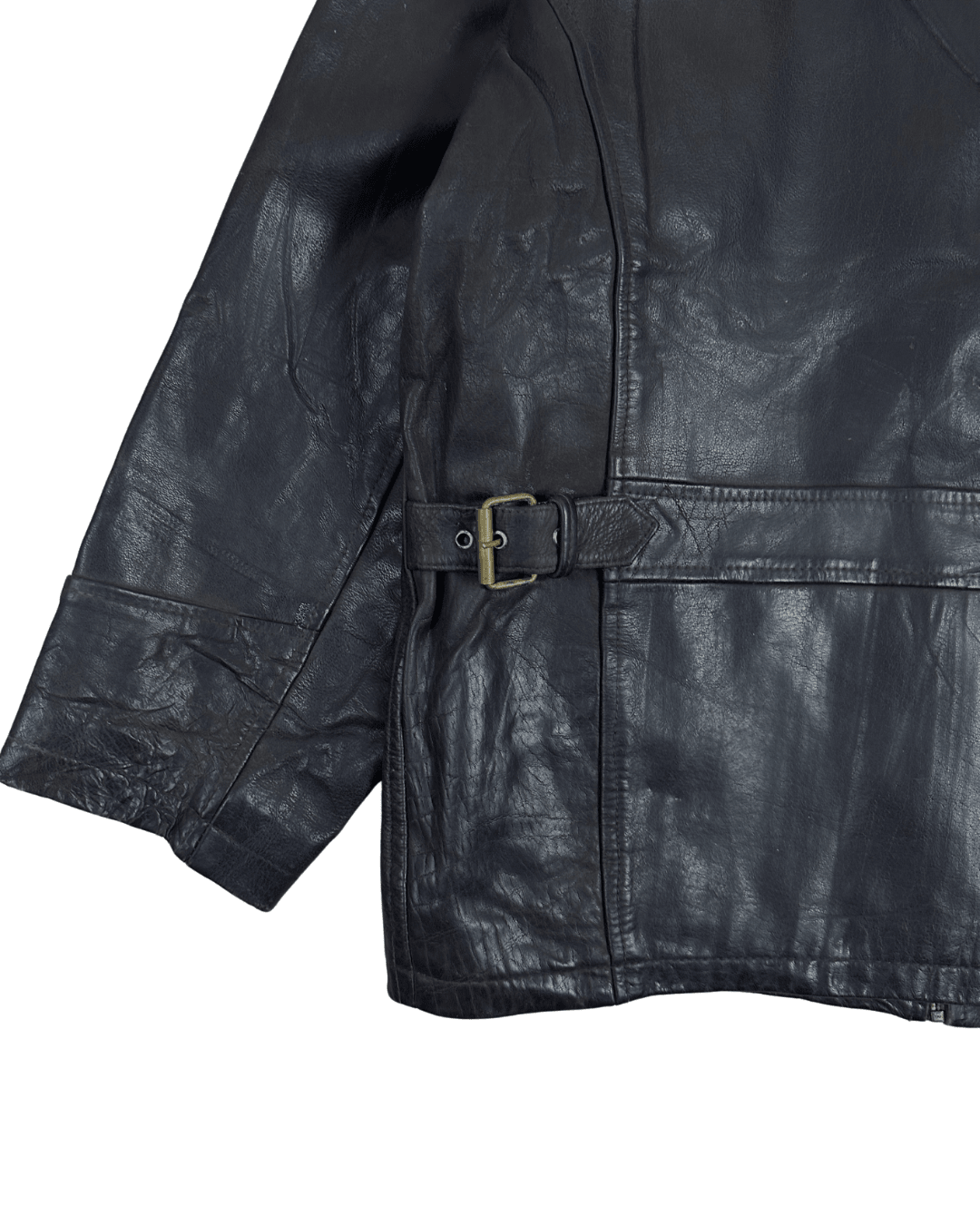 Vintage Dark Brown Genuine Leather Jacket XL - Funkify