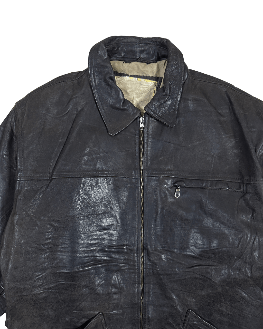 Vintage Dark Brown Genuine Leather Jacket XL - Funkify