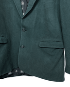 Vintage Dark Green Blazer with Crest Print Lining Large - Funkify