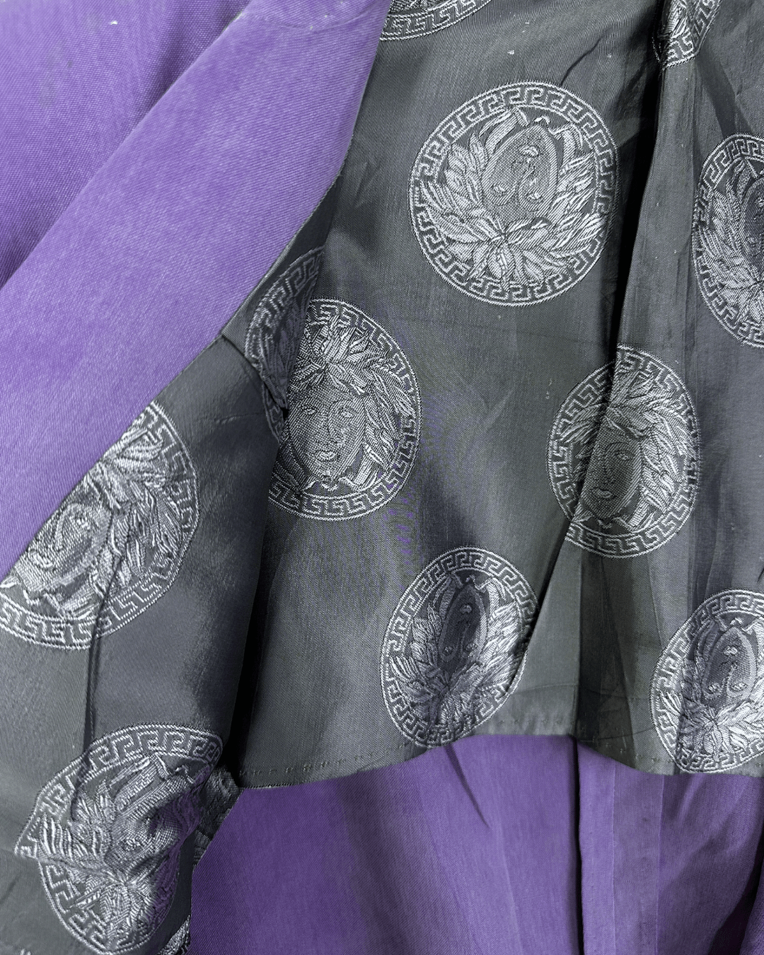 Vintage Deadstock 1990s Gianni Versace Purple Medusa Blazer - Funkify
