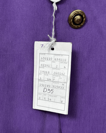 Vintage Deadstock 1990s Gianni Versace Purple Medusa Blazer - Funkify