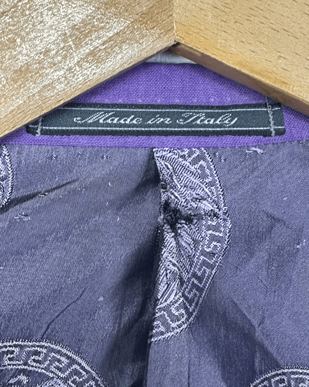 Vintage Deadstock 1990s Gianni Versace Purple Medusa Blazer - Funkify