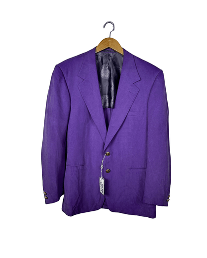 Vintage Deadstock 1990s Gianni Versace Purple Medusa Blazer - Funkify