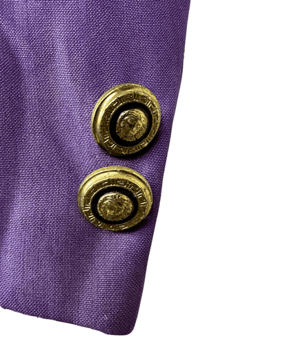Vintage Deadstock 1990s Gianni Versace Purple Medusa Blazer - Funkify