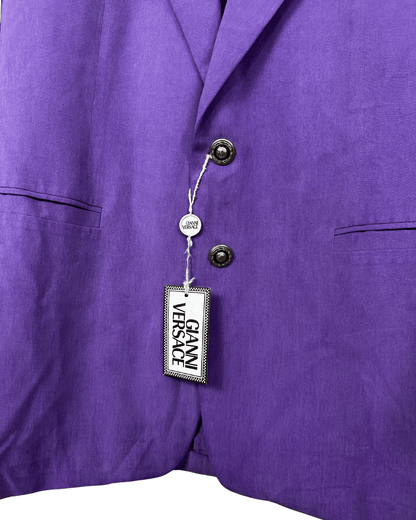 Vintage Deadstock 1990s Gianni Versace Purple Medusa Blazer - Funkify