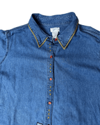 Vintage Denim Shirt with Attached Vest XL - Funkify